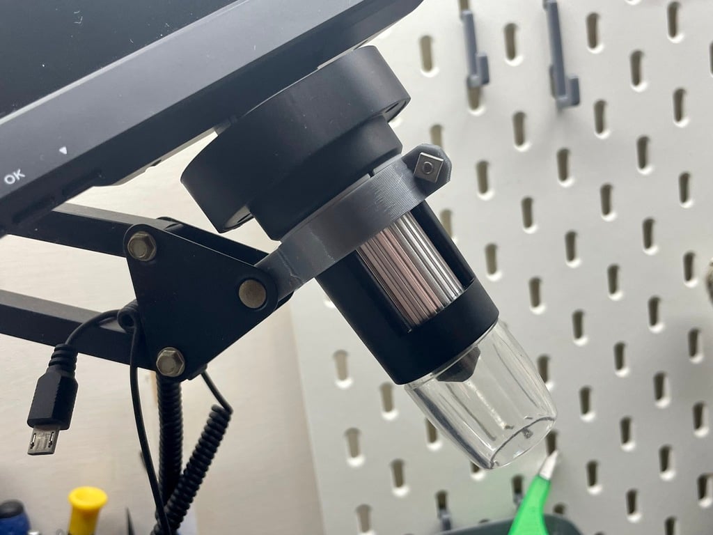 Digital microscope to microphone arm adapter