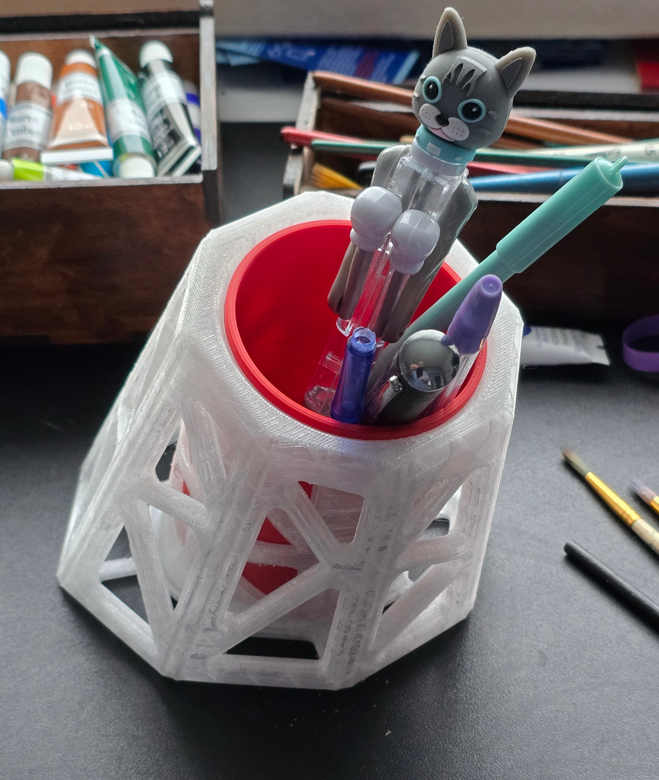 Container for pens, pencils, markers