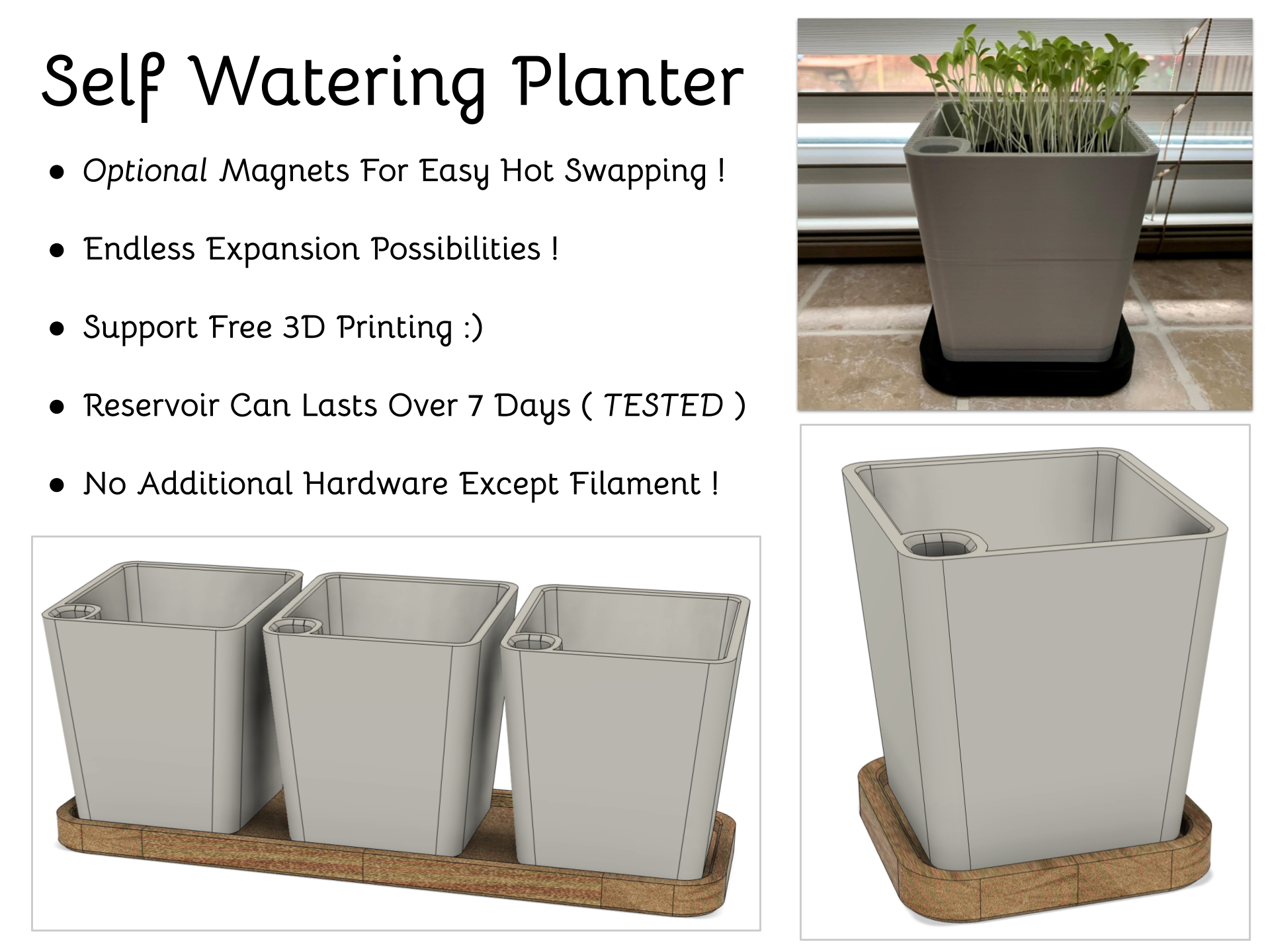 Modular Self Watering Planter - Endless Expandability ! by Alexander ...