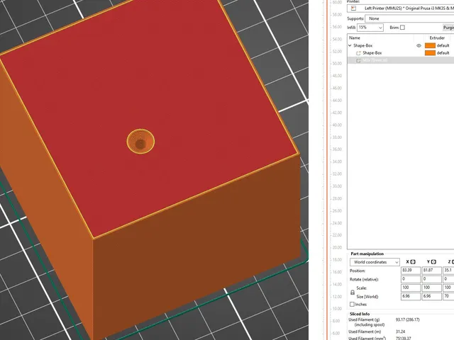 M3 (ISO) Countersunk Screws Clearance holes - Negative modifiers