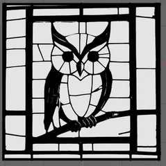 Owl (Stained Glass) Wall Art