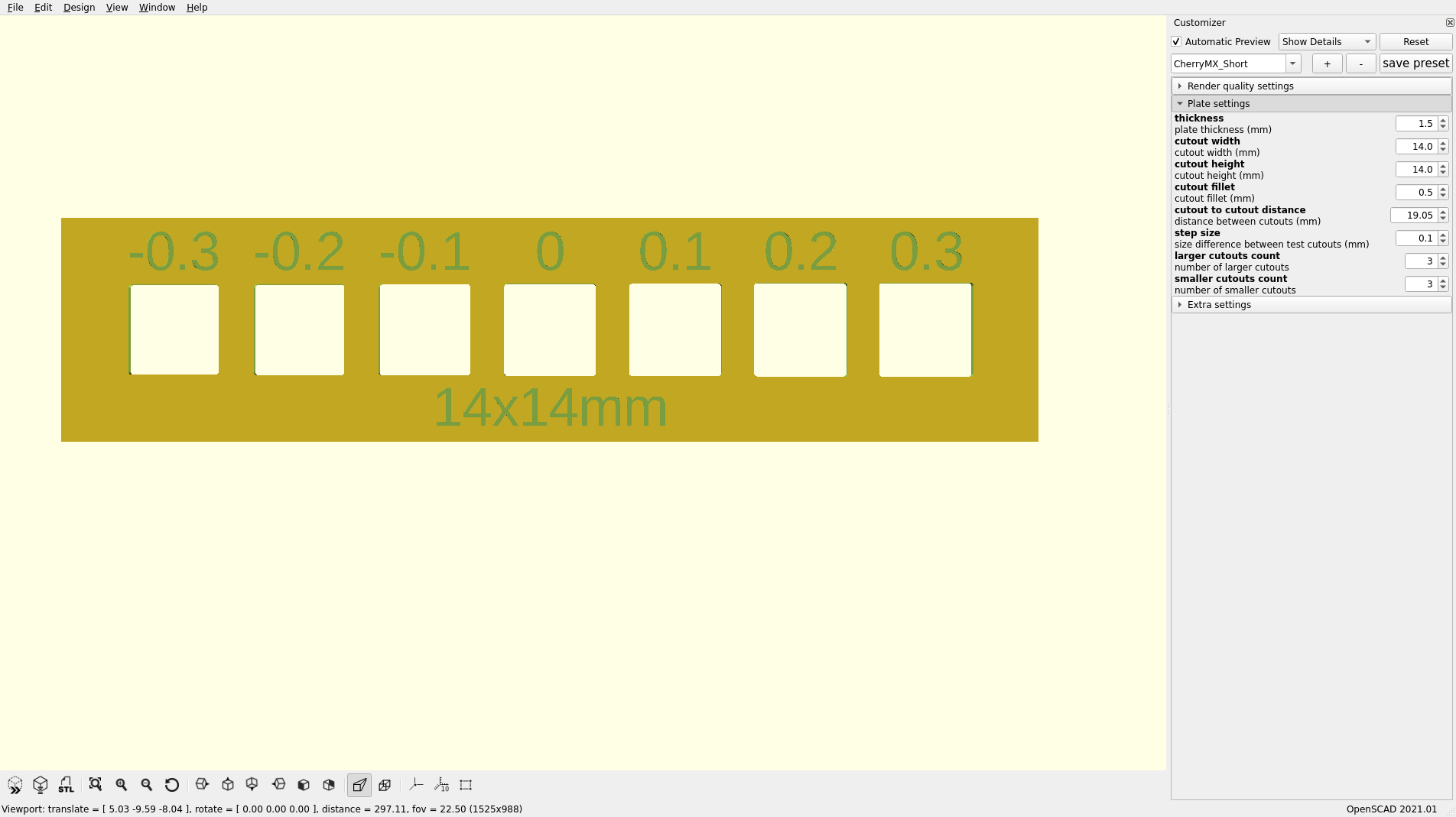Keyboard plate fit test for Cherry, Alps and Choc