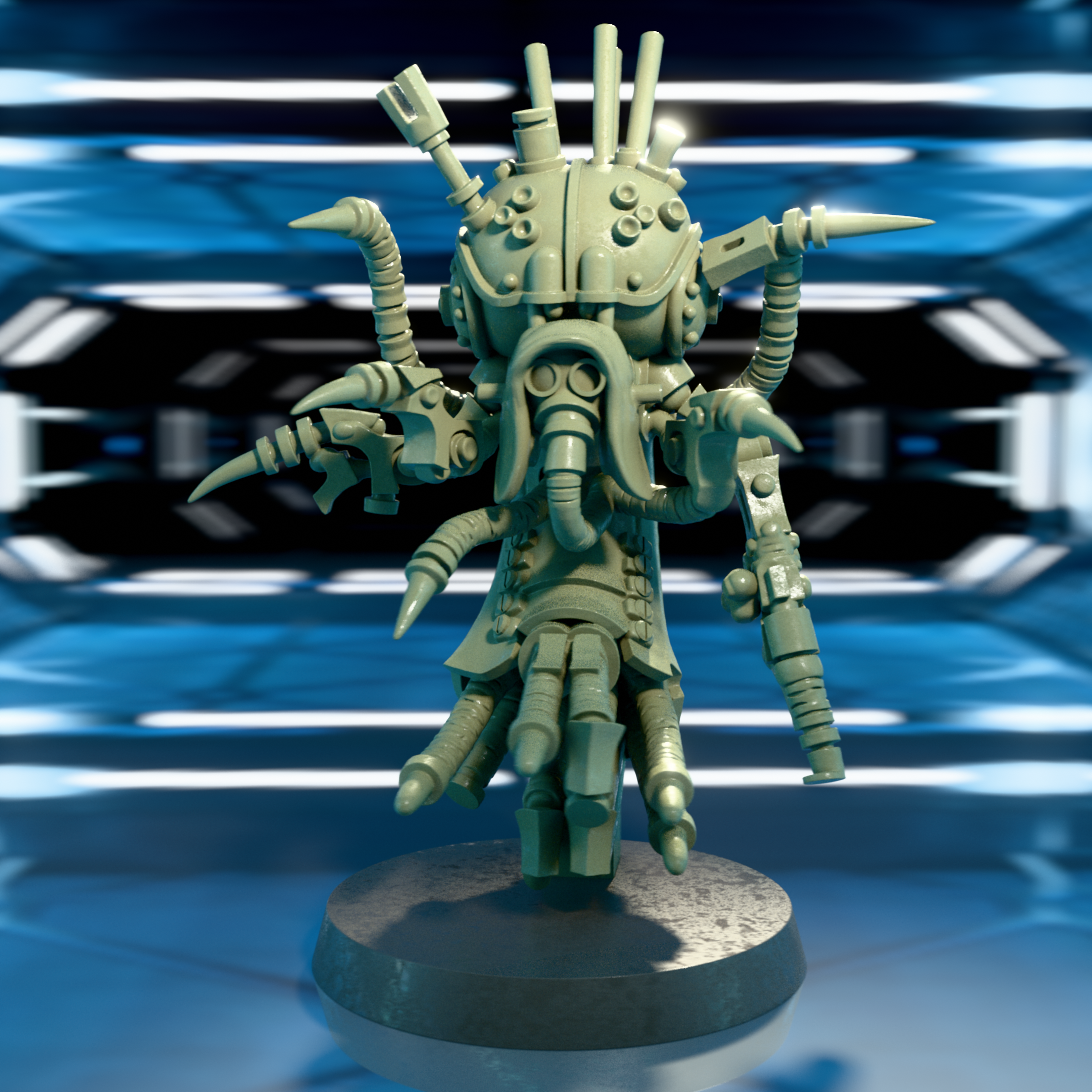 Cybernetic Overseer Miniature - Tech-Priest / Mecha-Skull 3D Print STL