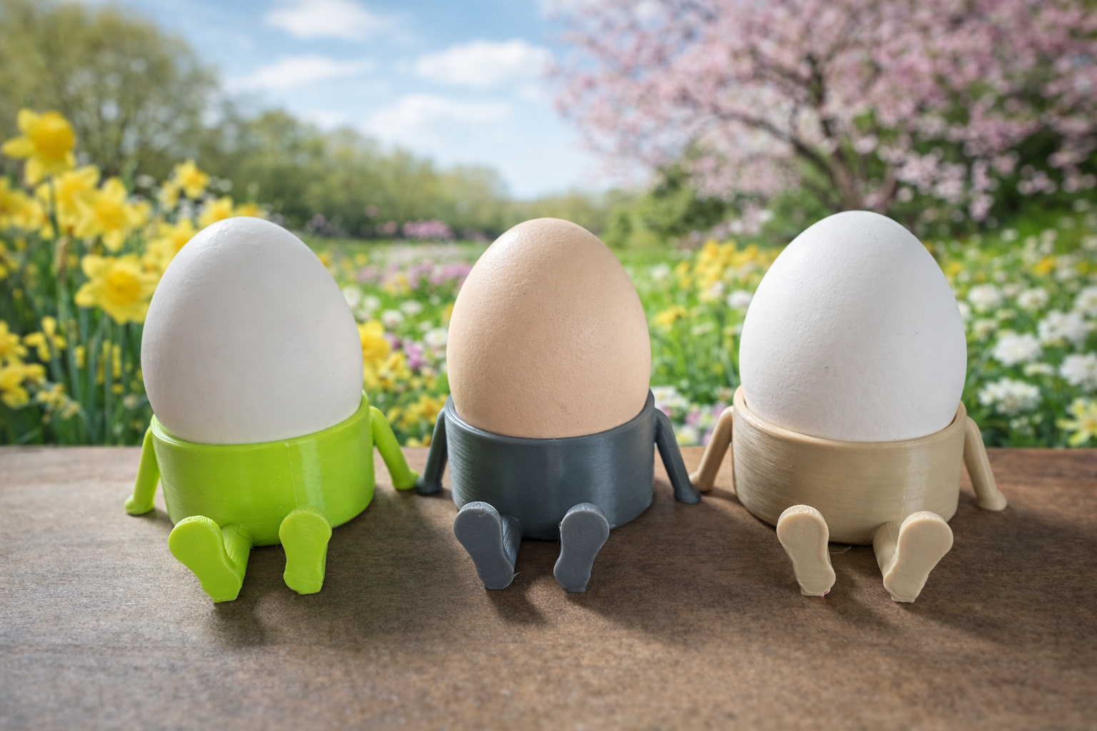Funny Egg Cup Man with Legs – Cute Breakfast Egg Holder Gift - Eierbechermännchen  - Easy to print