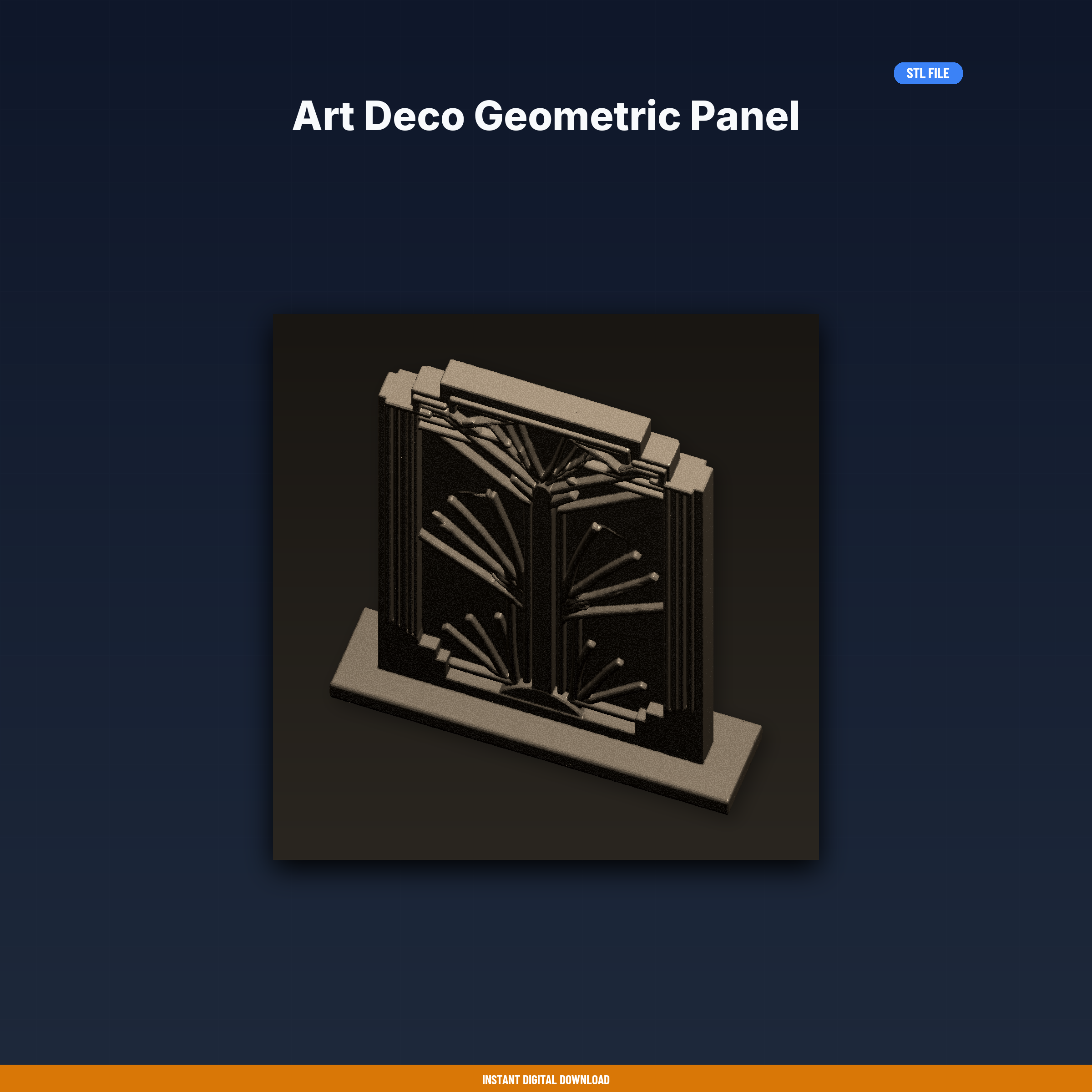 Art Deco Geometric Panel - 3D Printable STL File