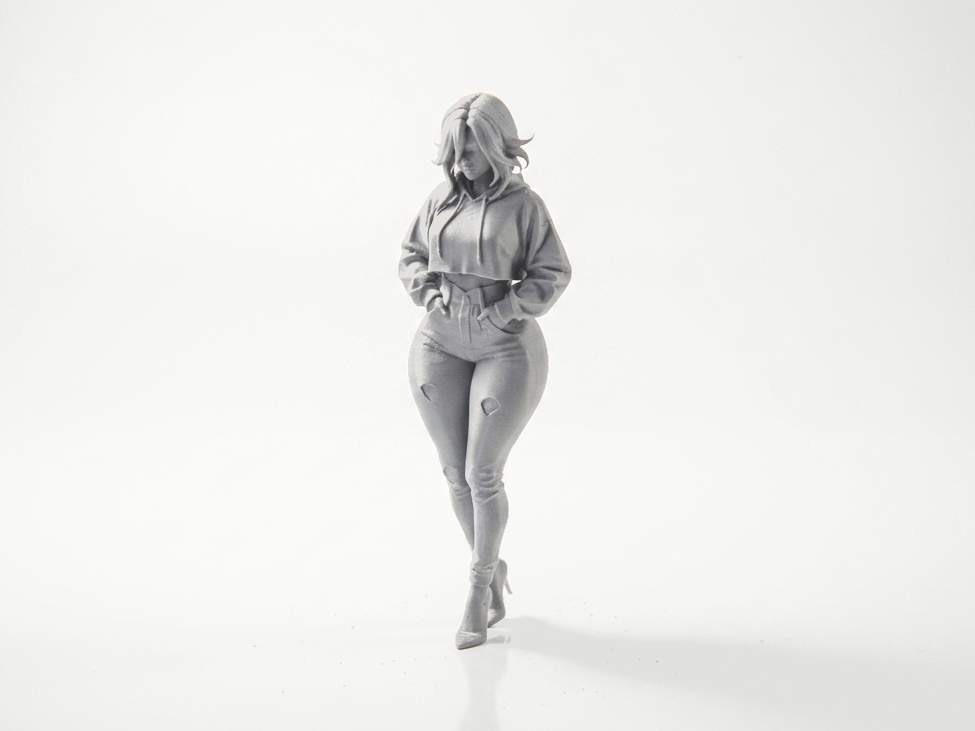 Female Figure Hoodie Outfit Statue 3D Printable