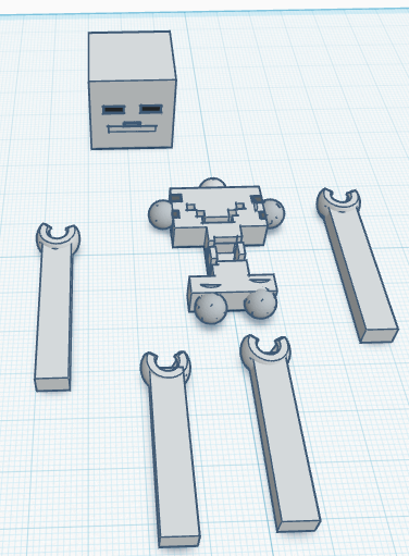 Skeleton 13 (articulated minecraft skeleton)