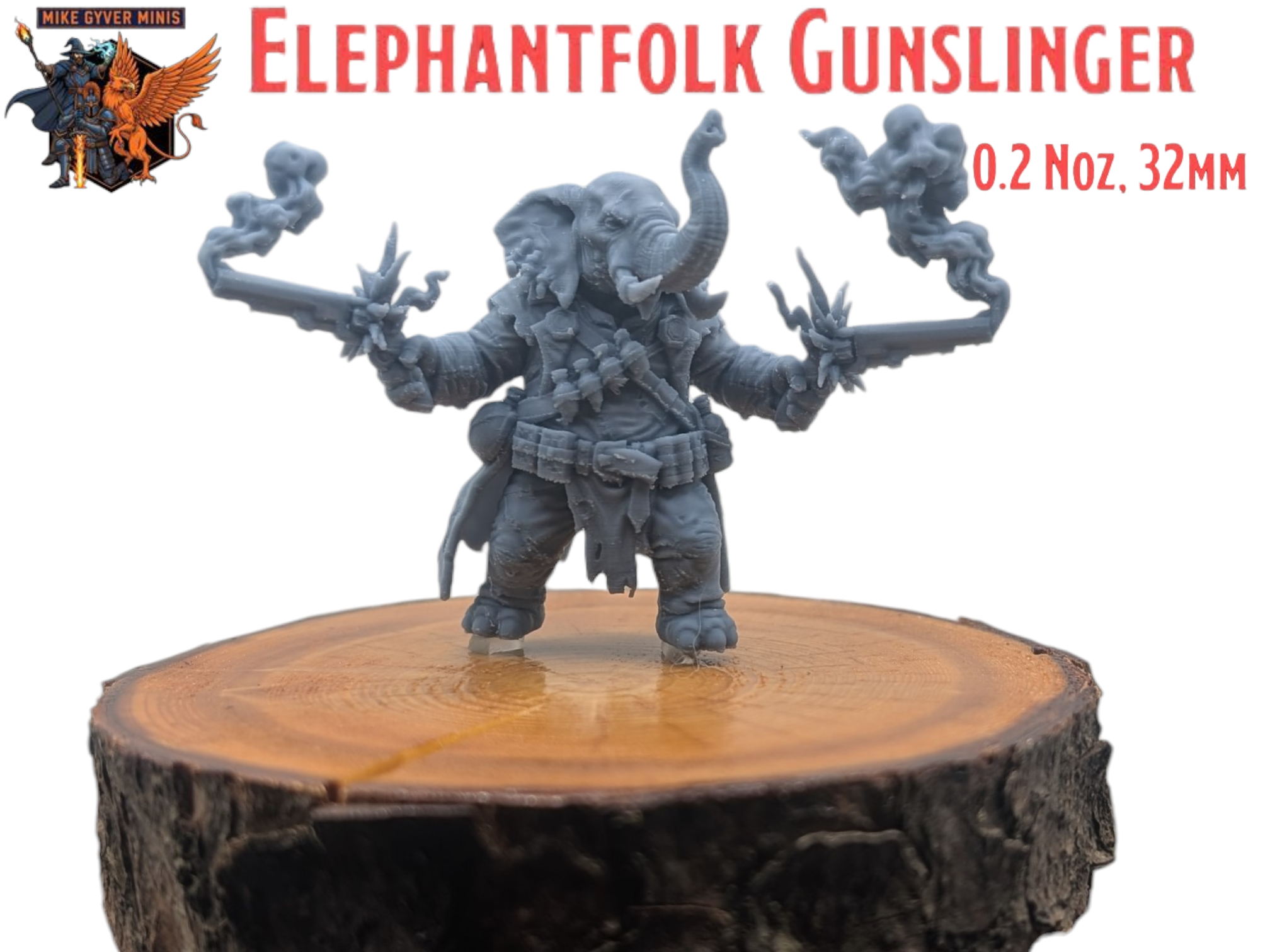 Elephantfolk Gunslinger -  Miniature by MGM!