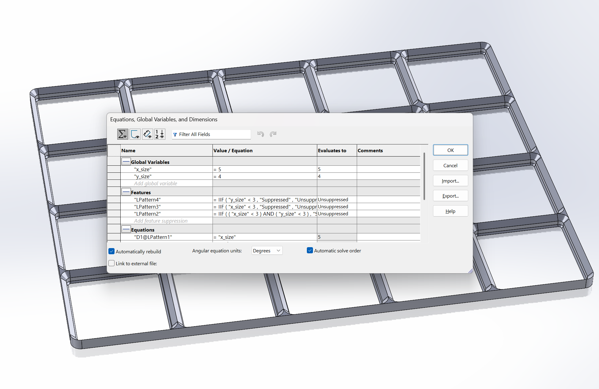 Gridfinity Base - Solidworks Parametric — miniatura 3