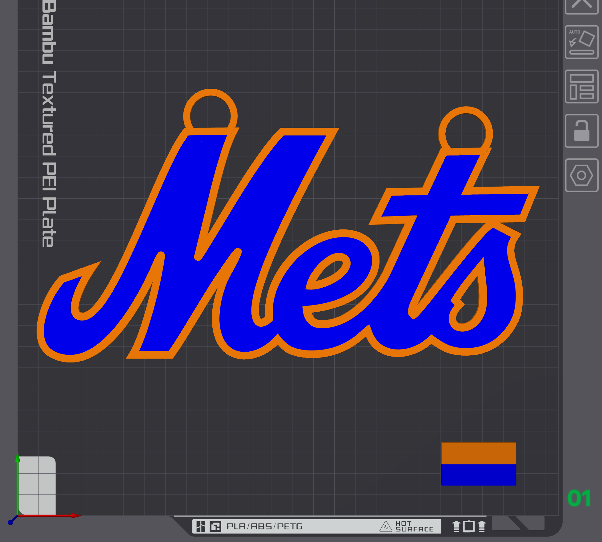 New York Mets Oversized Necklace Mets Logo