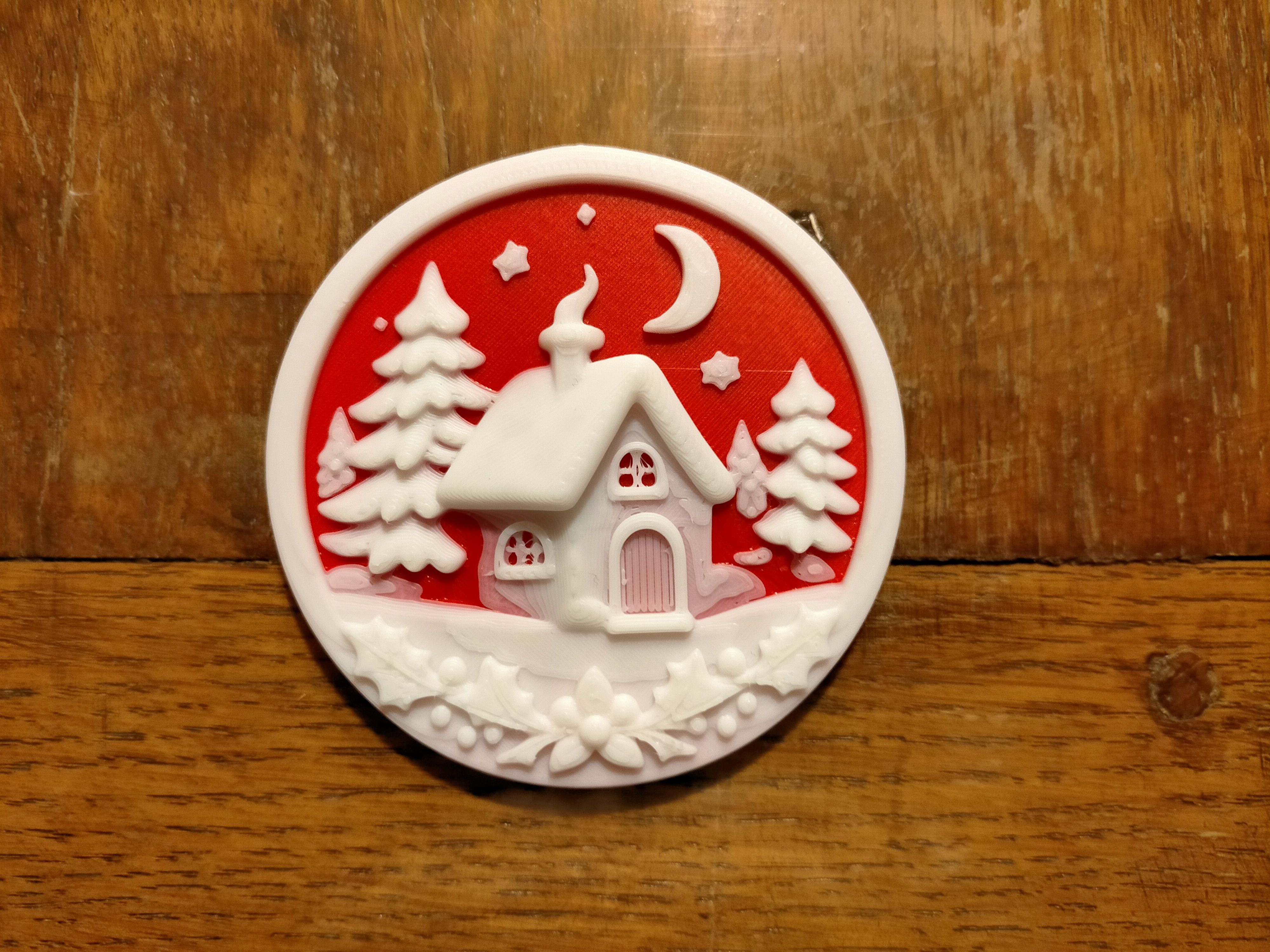 Decoration de noel bicolore : maison - Two-tone Christmas decoration : house