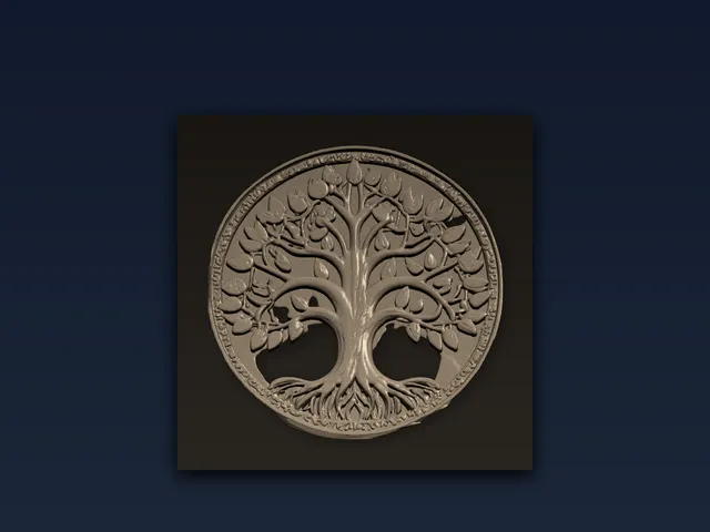 Tree Of Life Wall Relief Circle - 3D Printable STL File