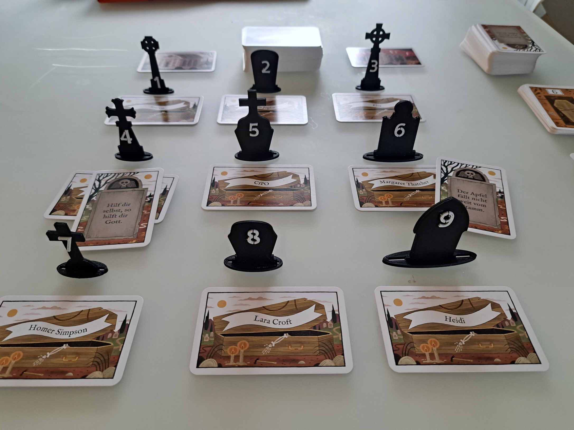 VIP RIP Numbered Tombstones  Tabletop Brettspiel