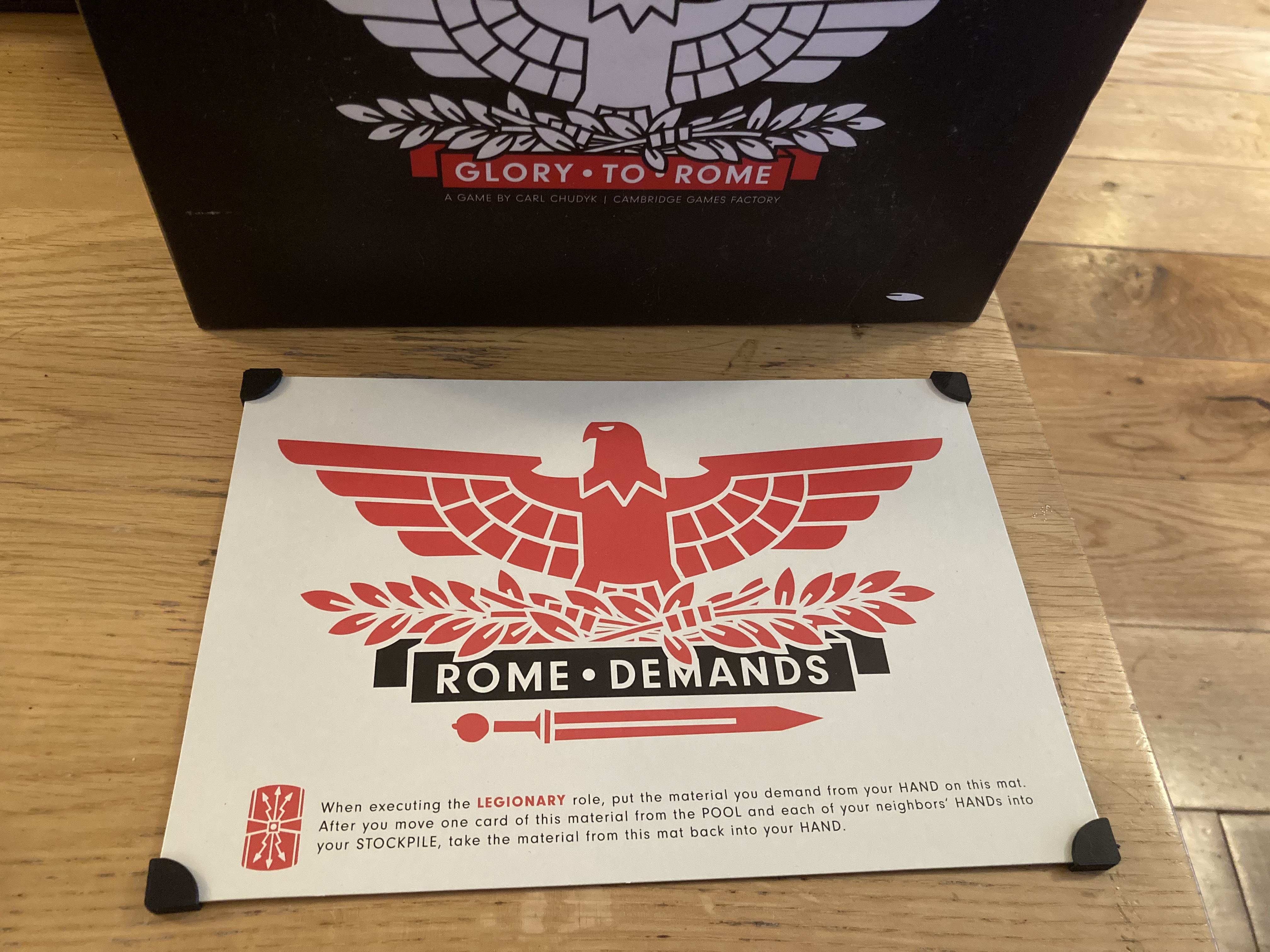 Corner risers for Glory To Rome Black Box edition
