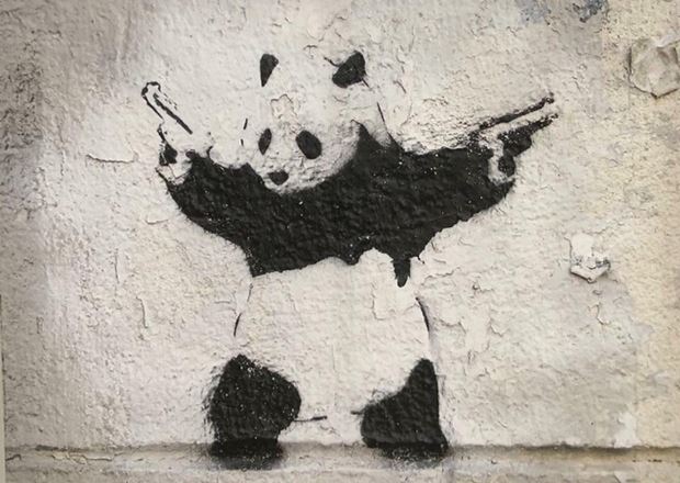 Panda Banksy Art Hueforge