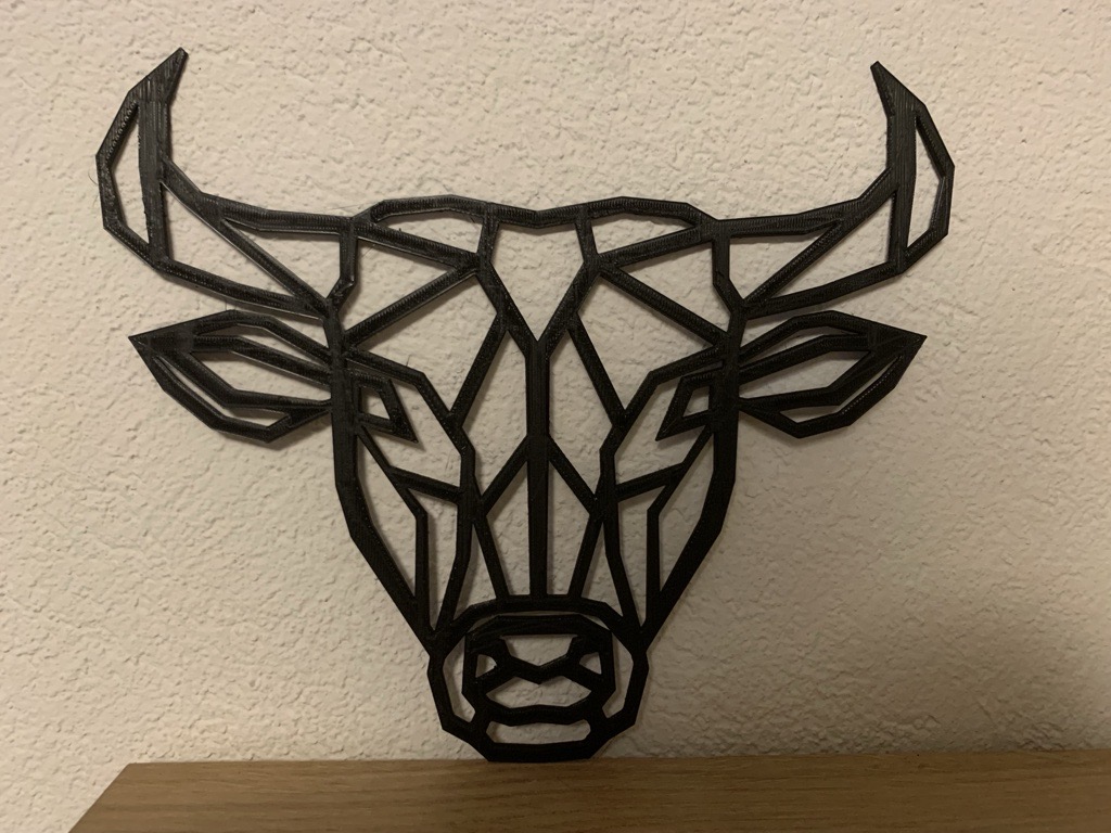 Bull Head low poly Wallart