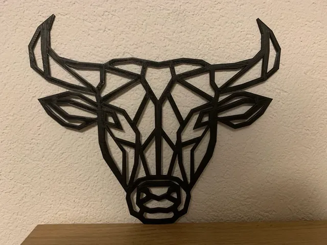Bull Head low poly Wallart