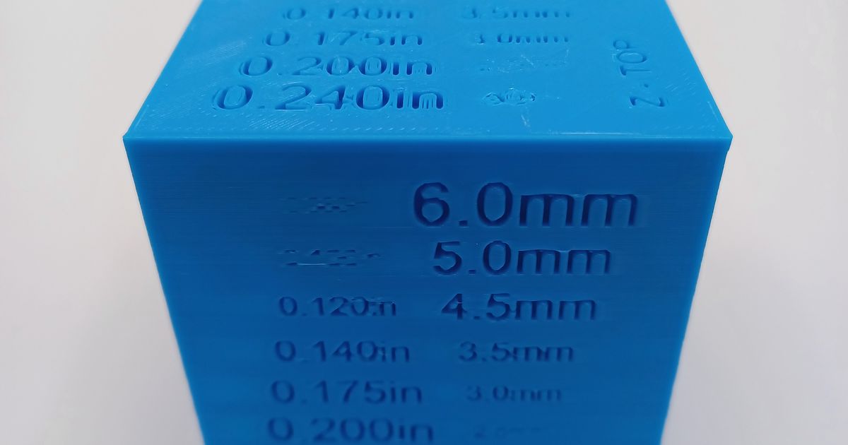 Text Height Calibration Cube XYZ Axis [Imperial & Metric] by