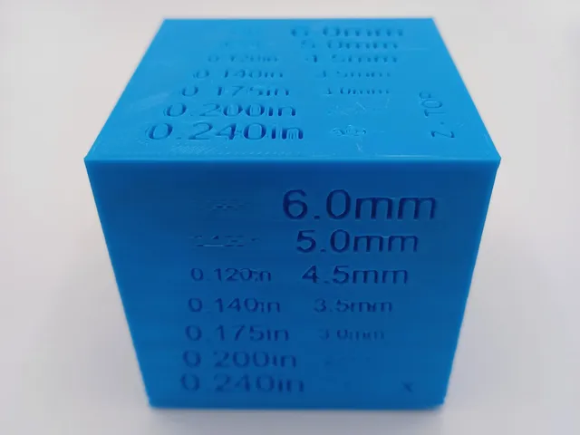 Text Height Calibration Cube - X-Y-Z Axis - [Imperial & Metric]