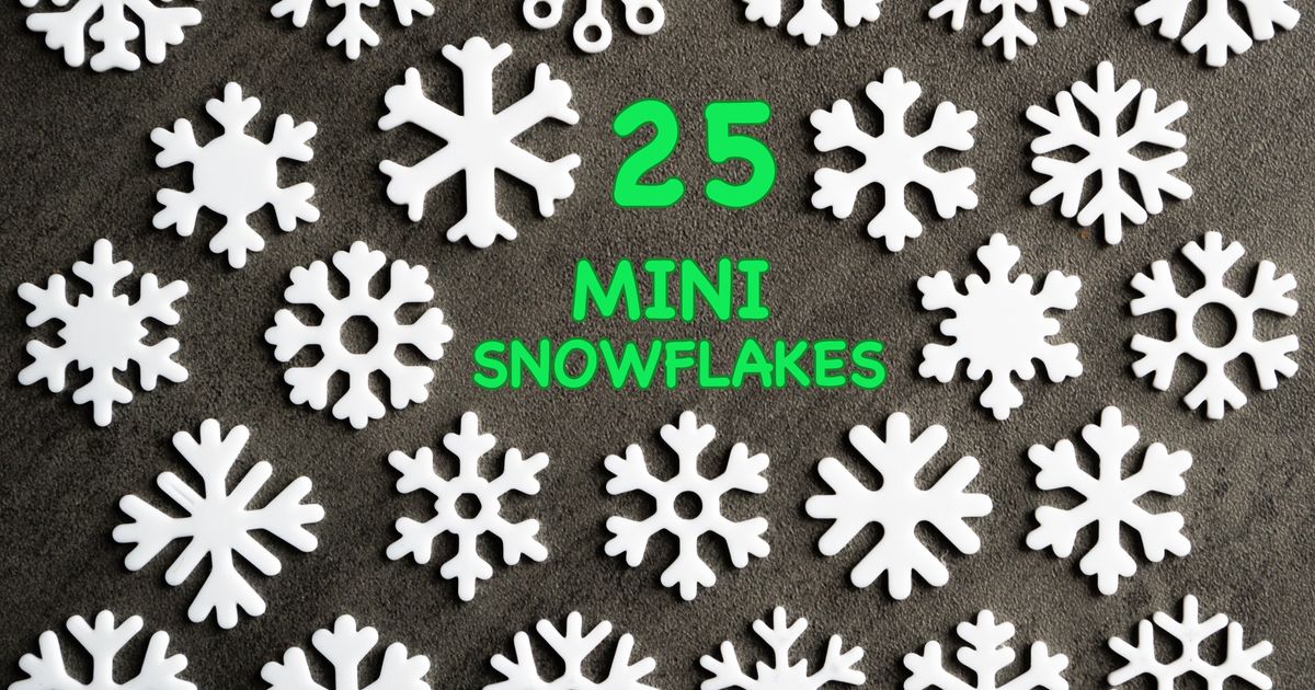 25 Mini snowflake collection with hanging loop / Kolekce malých sněhových  vloček s očky / Schneeflocken by Craftswoman.cz, Download free STL model