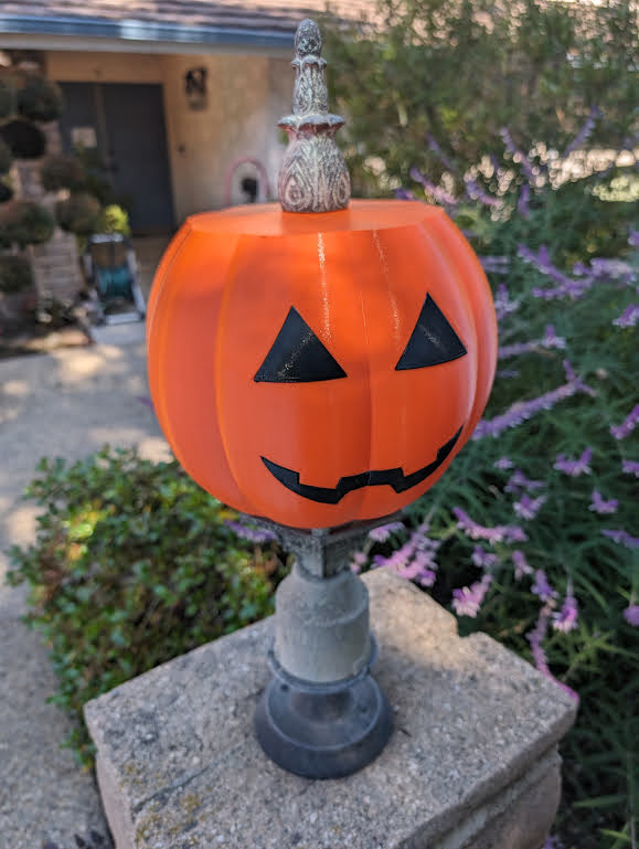 Jack-O-Lantern light post cover Halloween decoration
