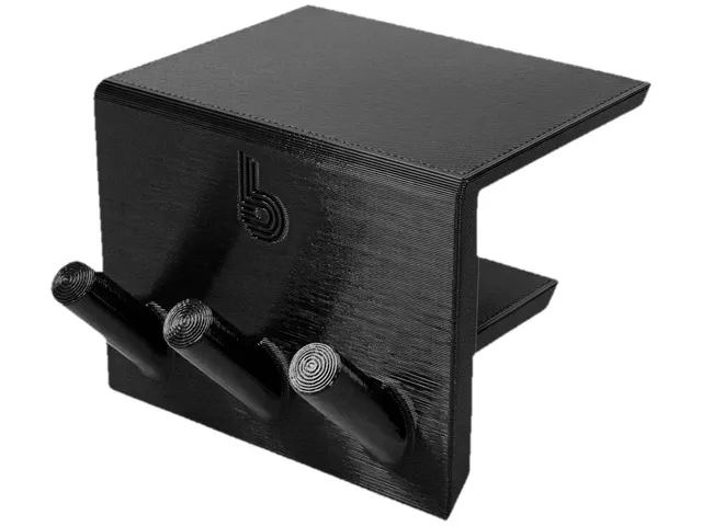 Under-Shelf Key Hook – Clip-On, 3 Angled Pegs, No Screws, No Supports