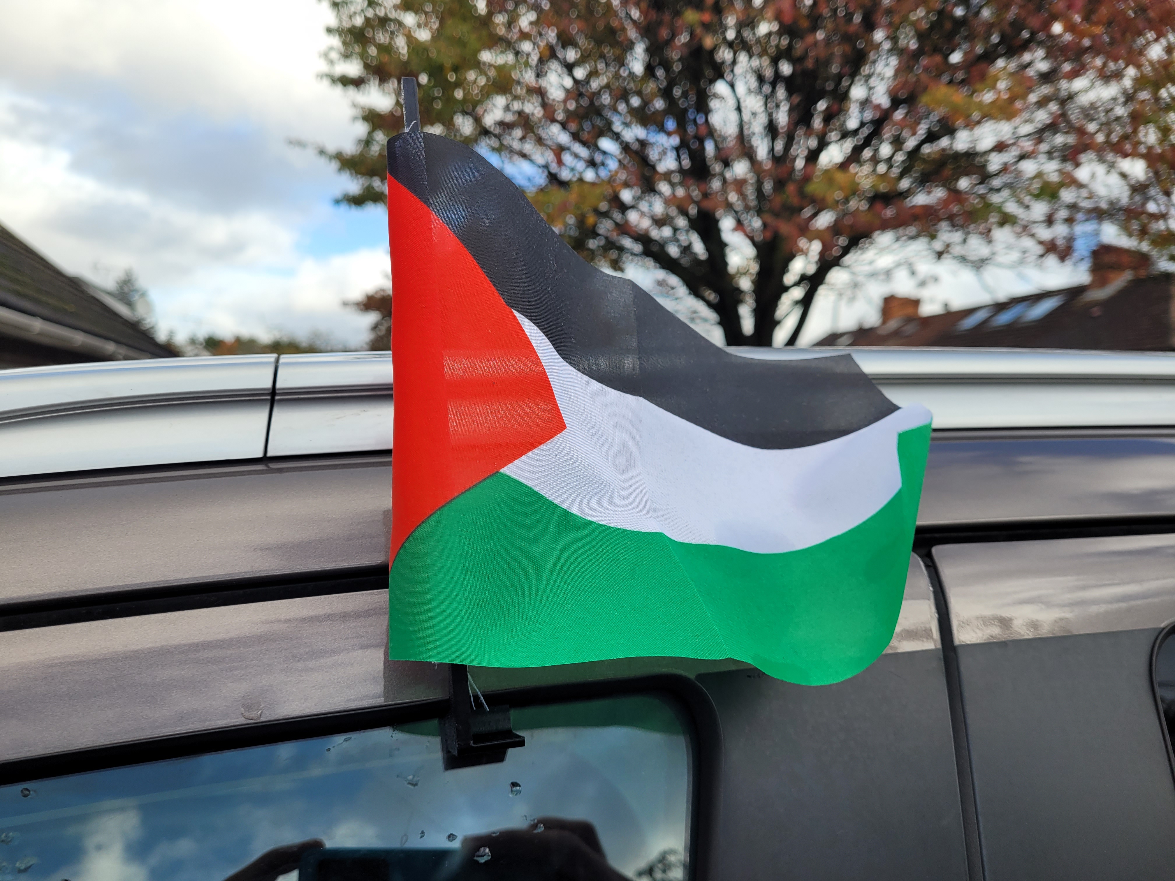 Car window flag pole
