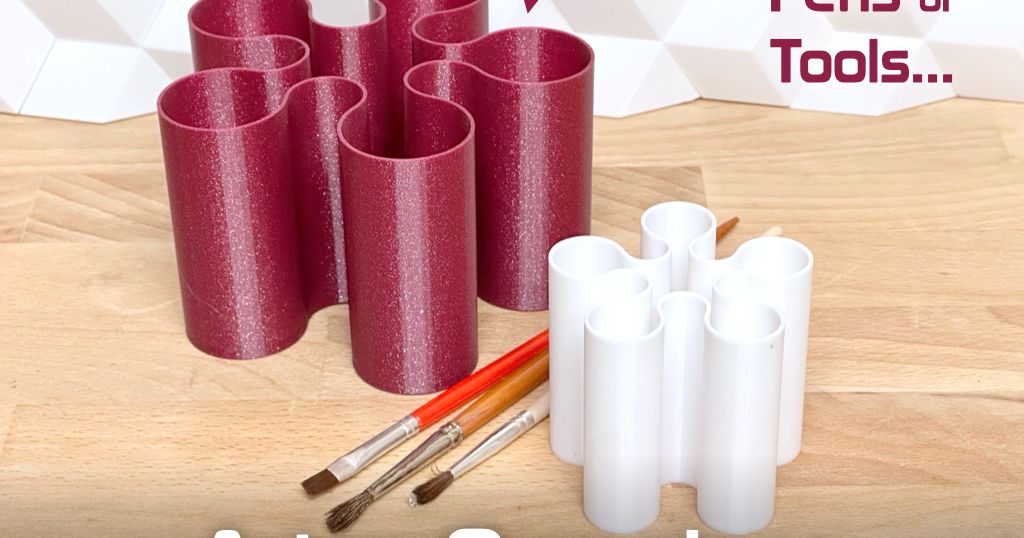 Artsy Organizer (Brush, pen or tool desktop stand) by GlennovitS 3D