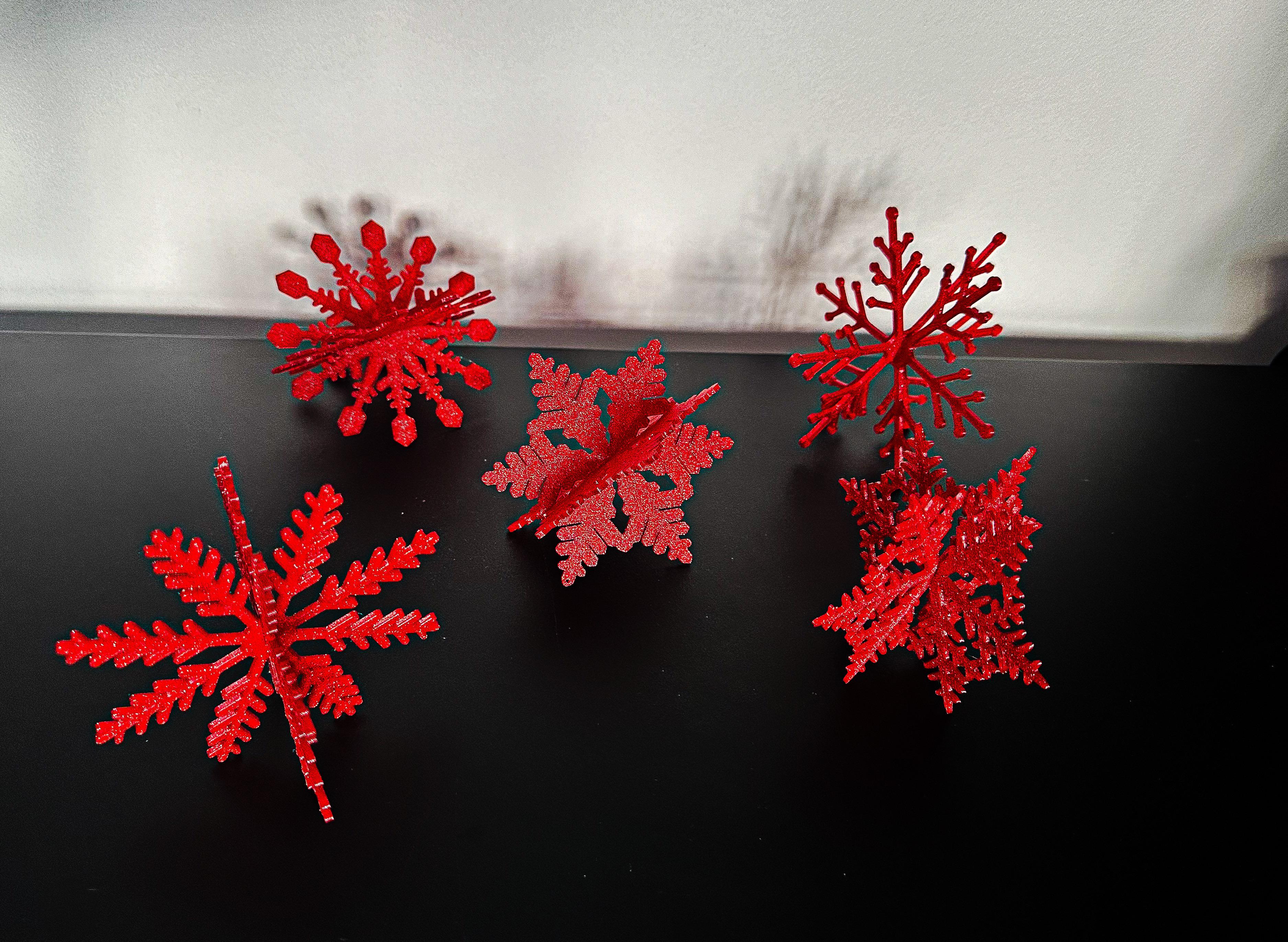 3D Snowflakes 5 pc SET