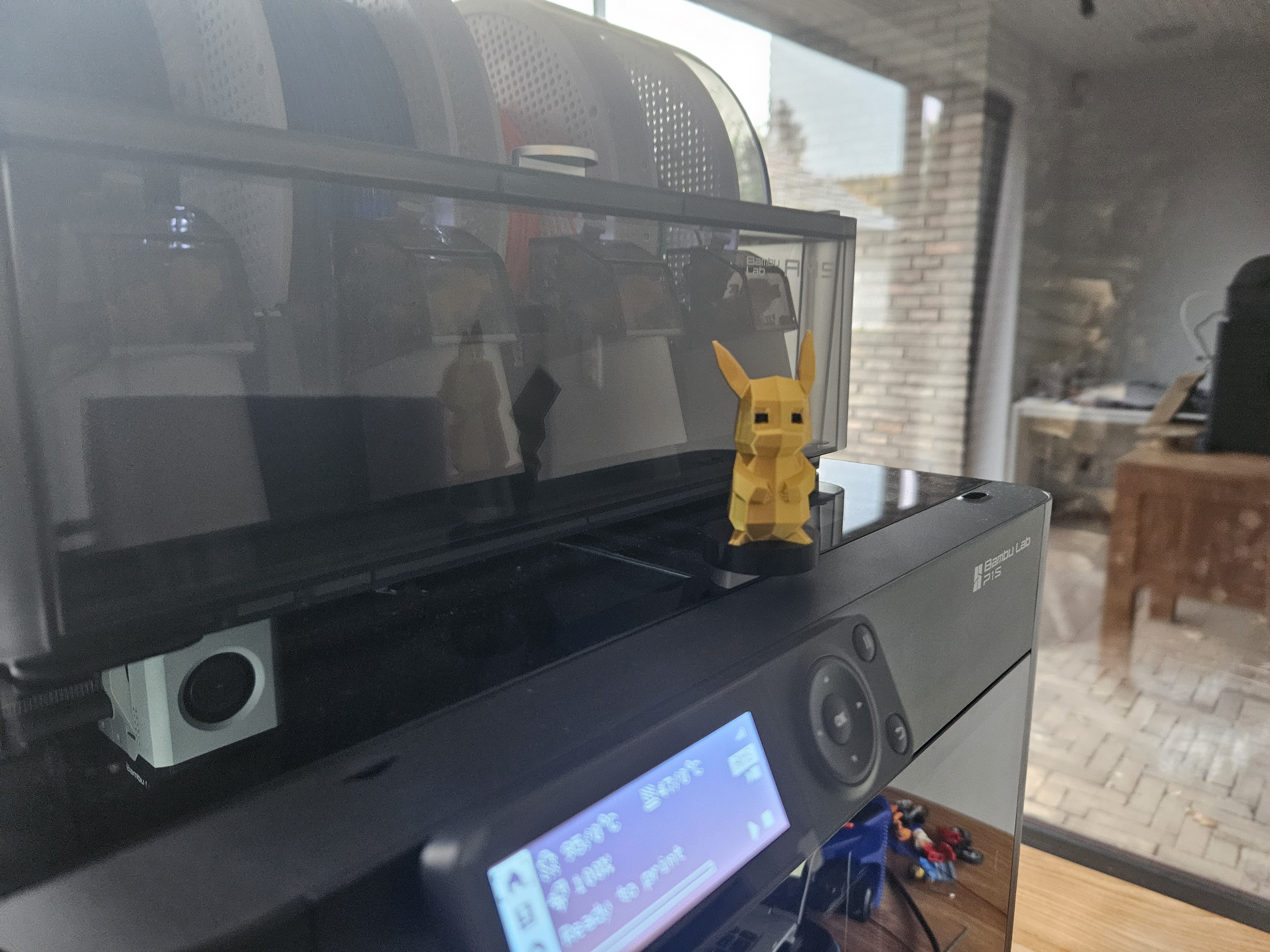 Lidhandle (top glas) bambulab cover pikachu 3D model thumbnail