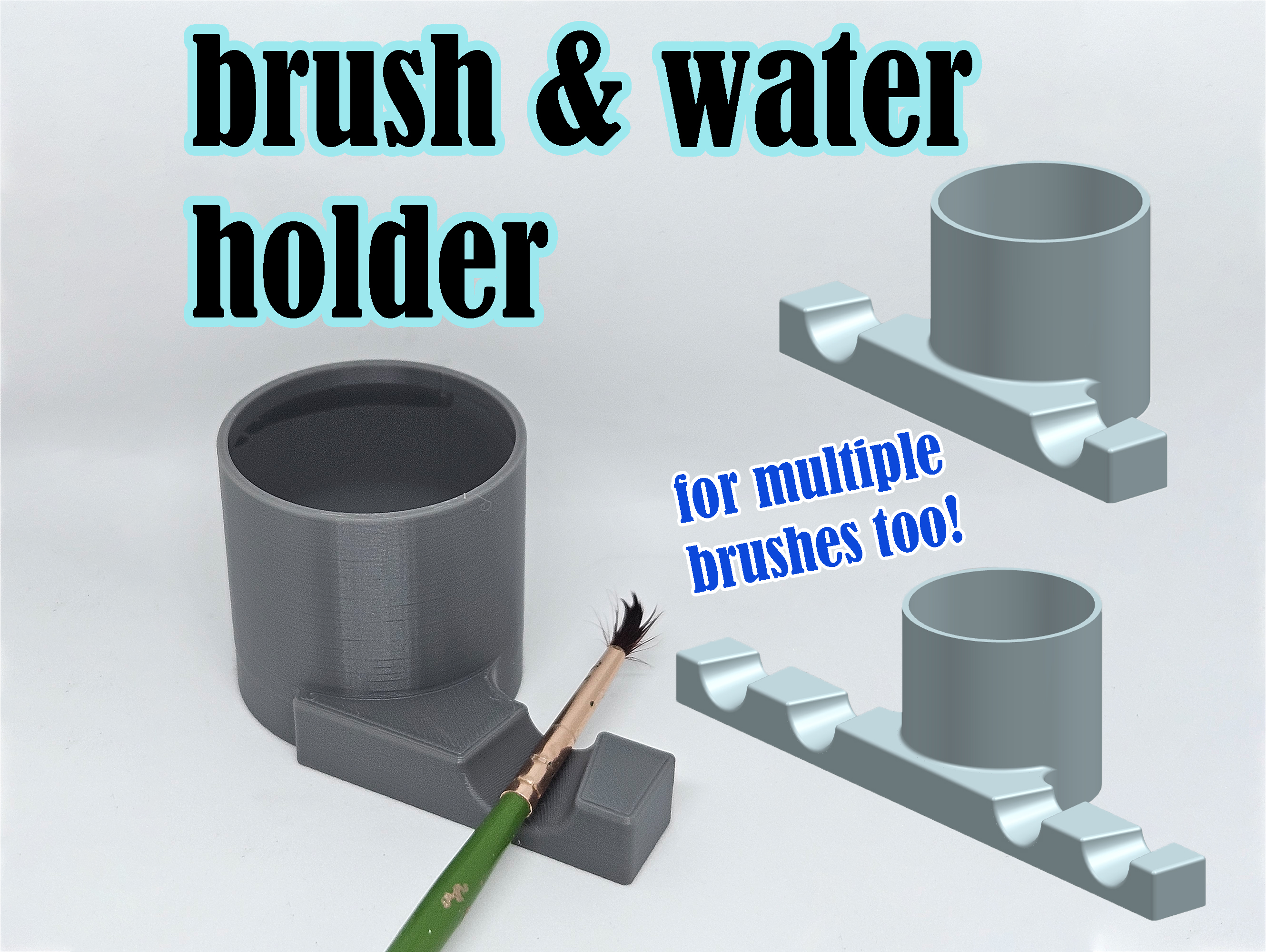 brush and water holder