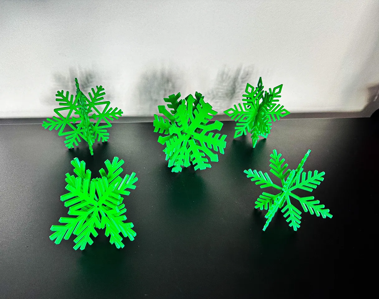 3D Snowflakes by Black Glovz, Download free STL model