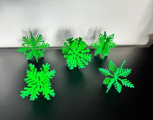 3D Snowflakes 5 pack SET by Black Glovz - MakerWorld