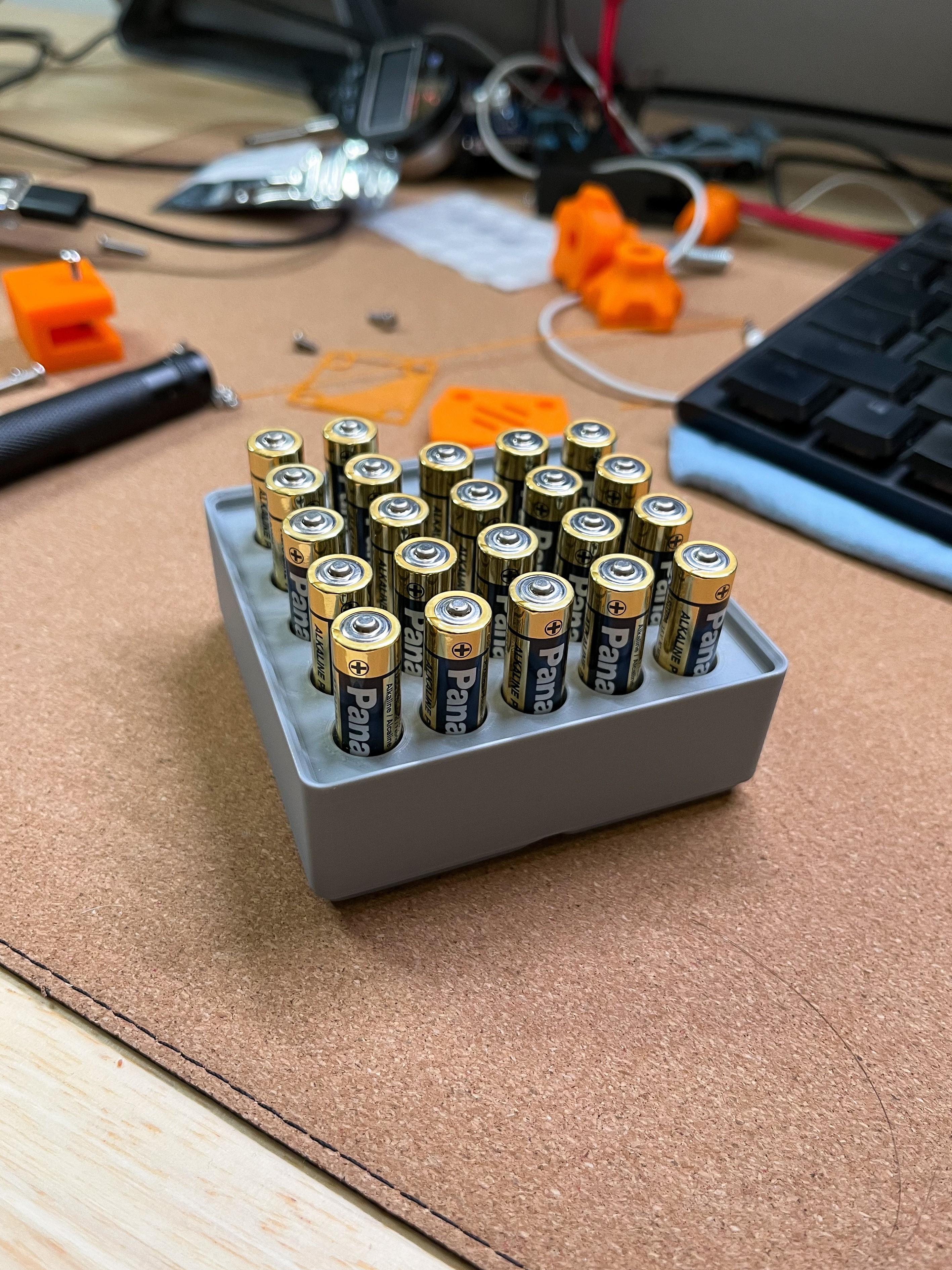 Gridfinity Bin - AAA Batteries (2x2x4) 3D model thumbnail