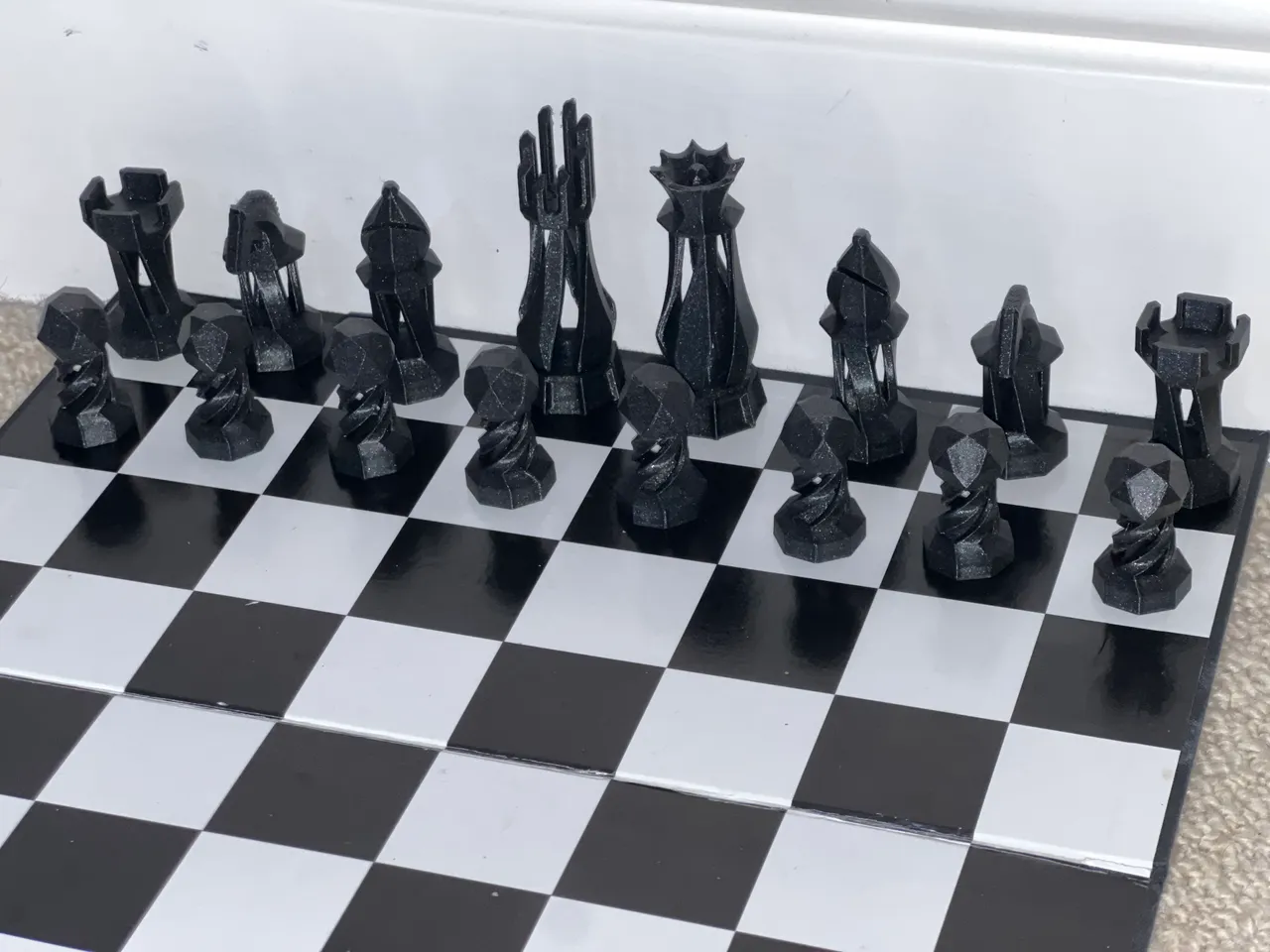 Spiral Chess Set Xadrez 3D model