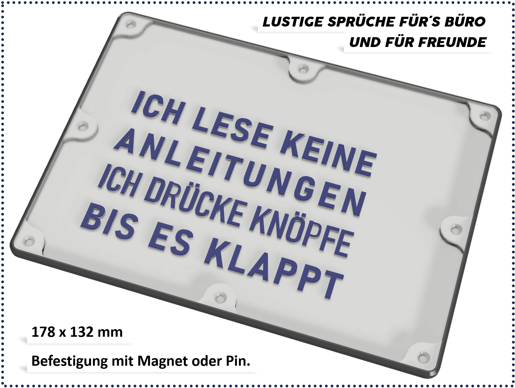Lustige Sprüche für Büro und Freunde Lese keine Anleitungen by