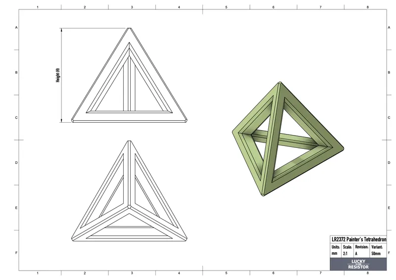 Painter's Tetrahedron: Multi-Size, Optimized Design with Fusion360 