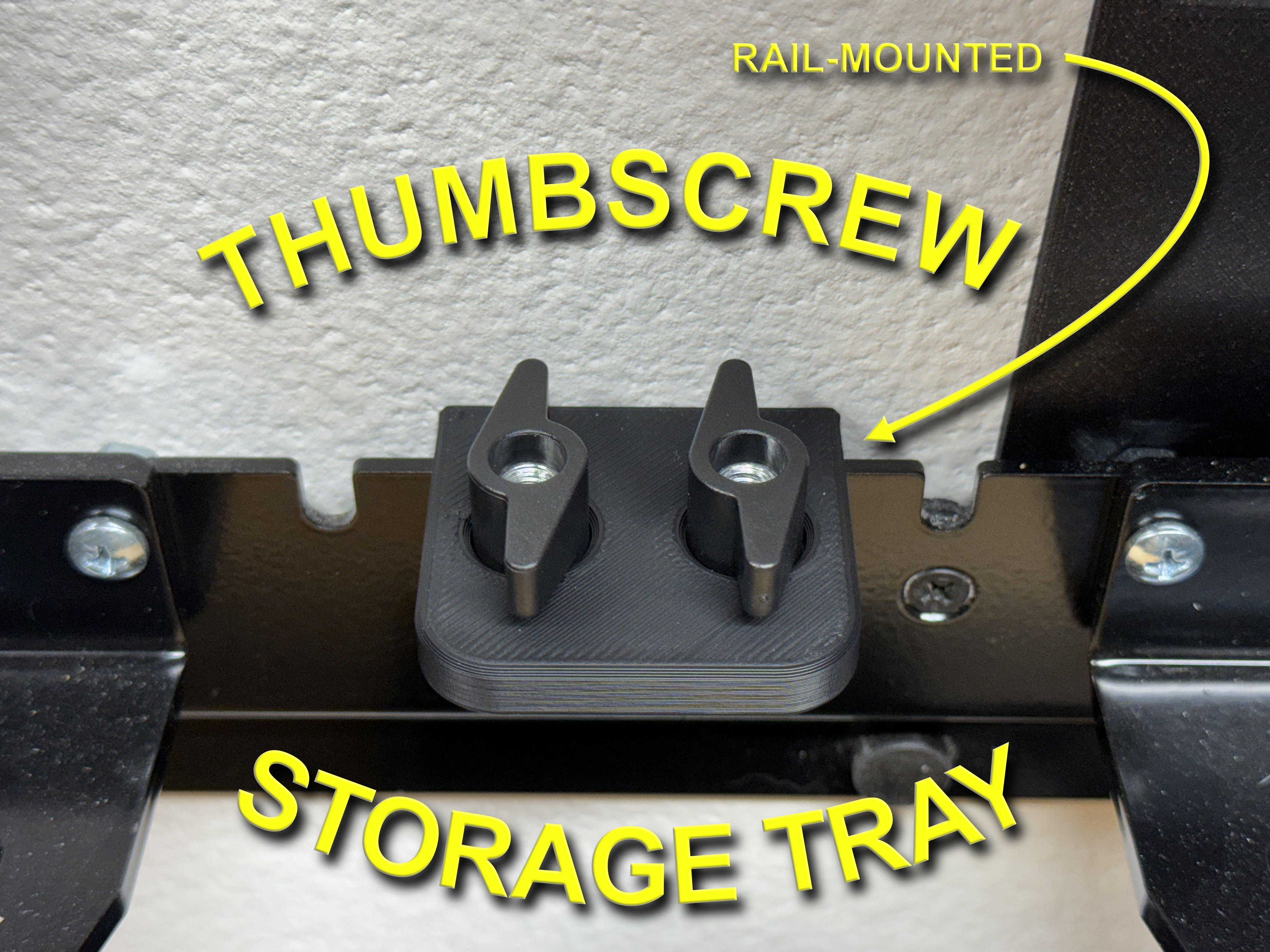 Inline Fabrication Rail-Mounted Quick Change Plate Thumb Screw Storage Tray