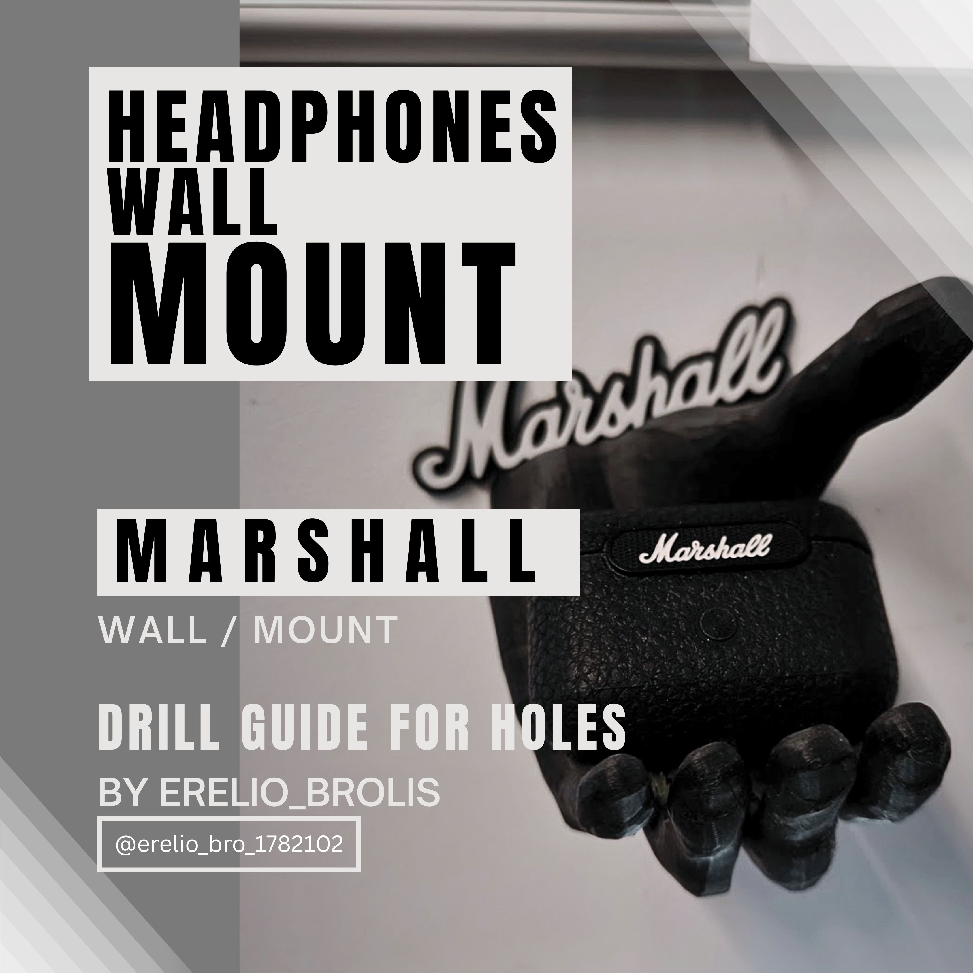 Headphones wall mount (Marshall) / helping hand V01