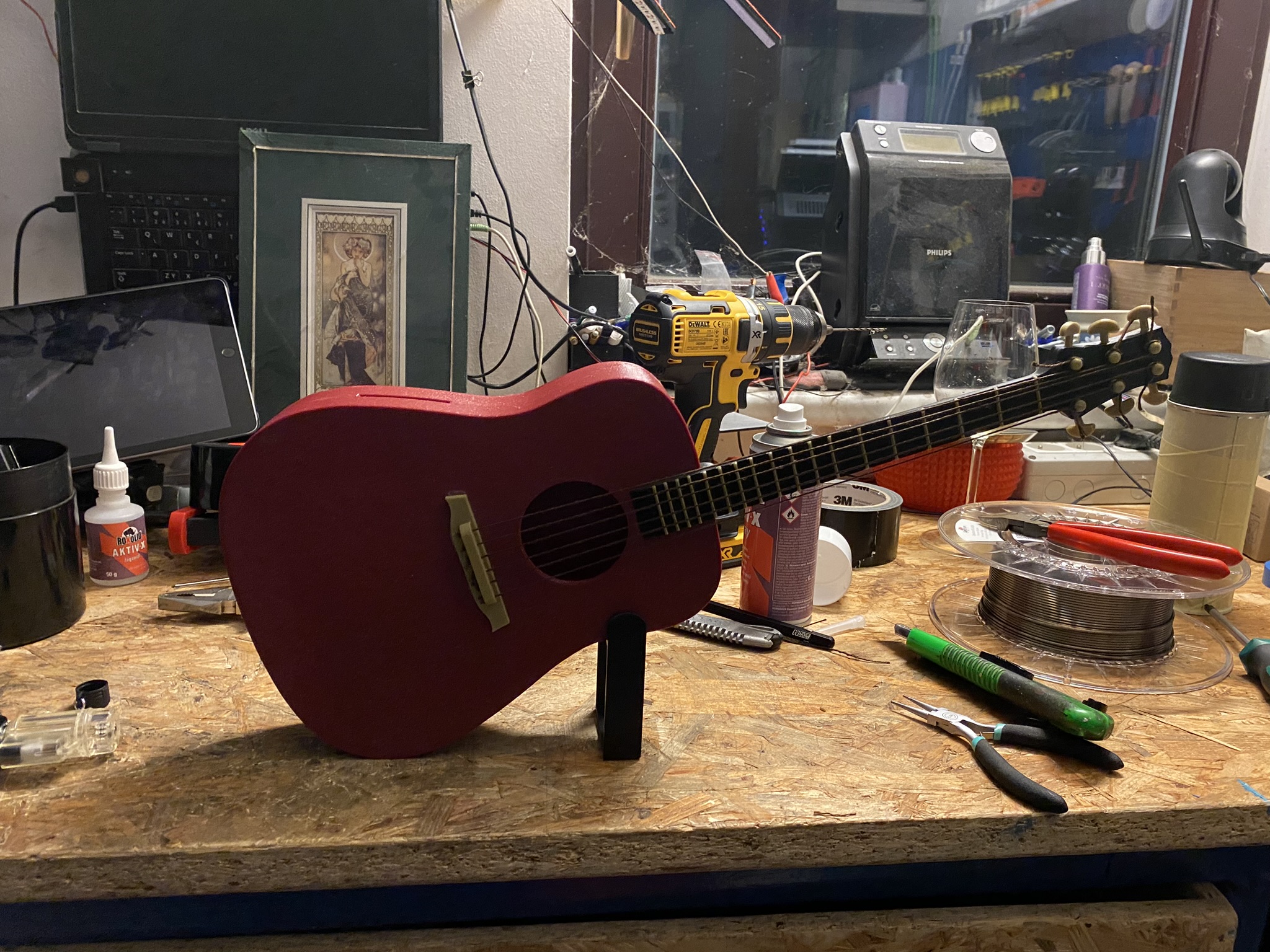 Guitar piggy bank