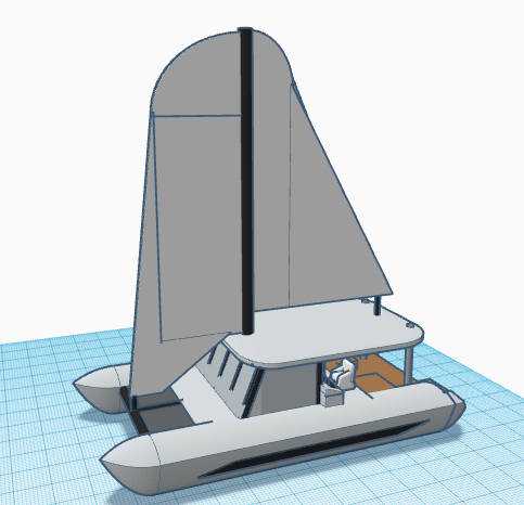 catamaran sailboat 3d model