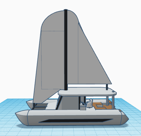 catamaran sailboat 3d model