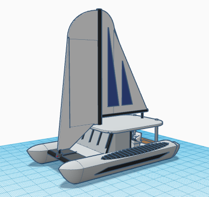 catamaran sailboat 3d model