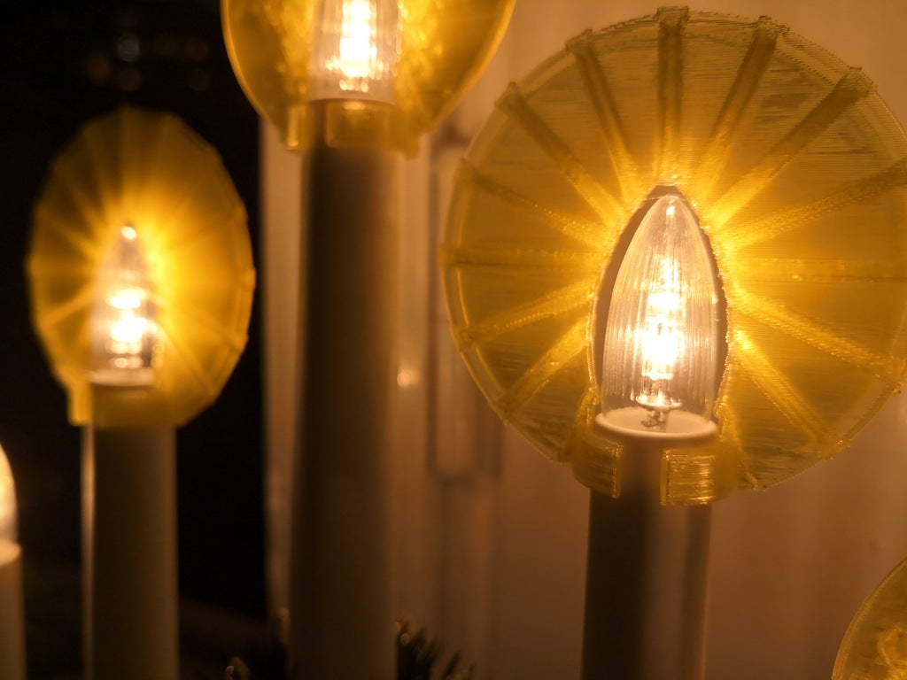 Halo for electric Advent candelabra or christmastree lights