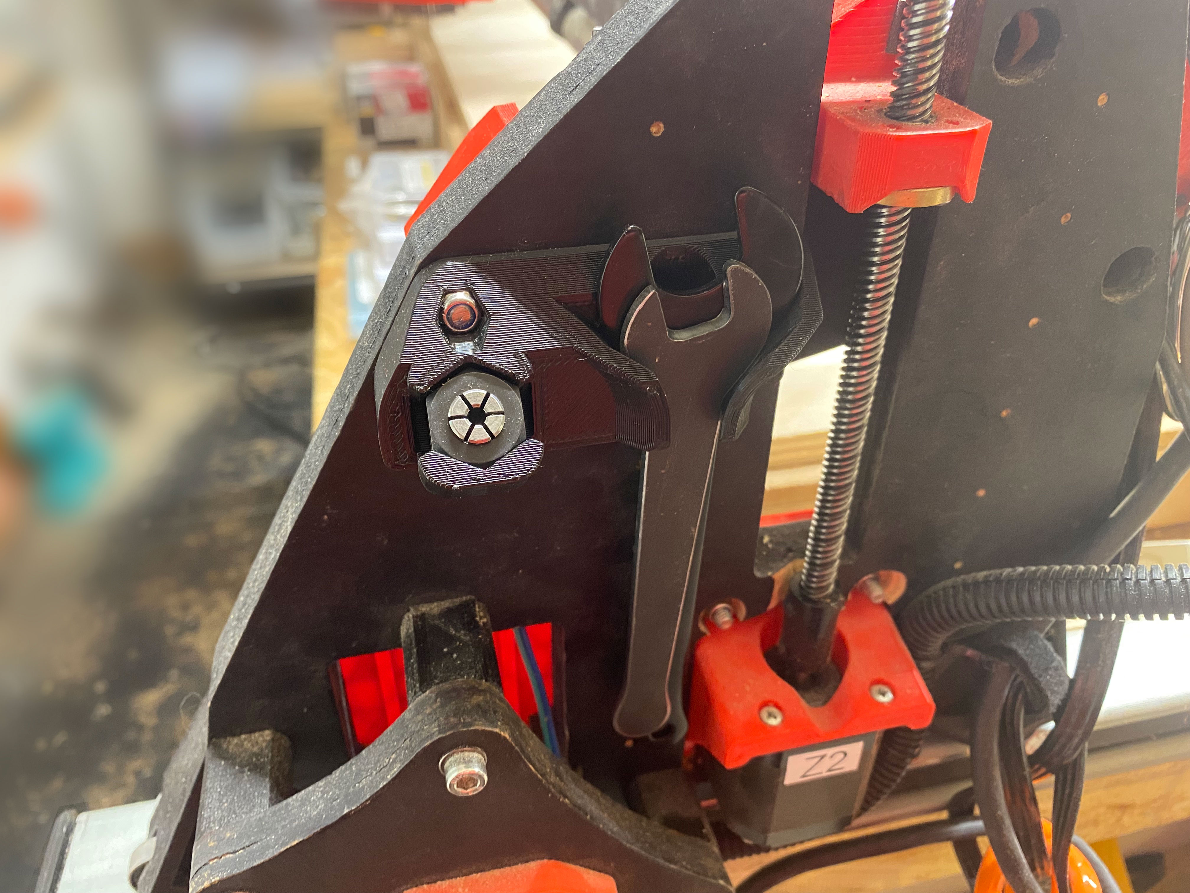 LowRider 3 CNC printed holder for Kobalt Router's Wrench(es) and (ER