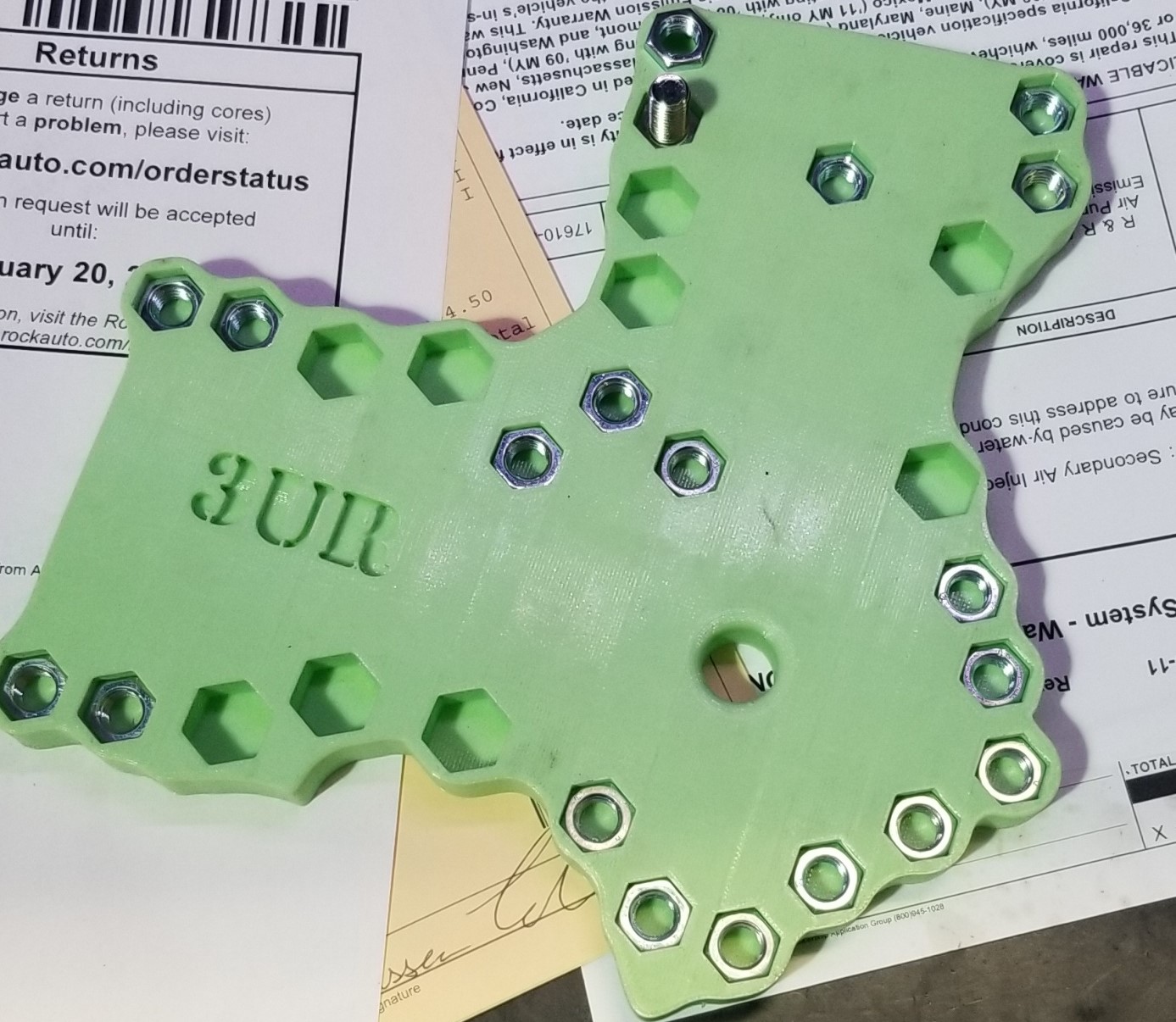 3ur timing cover bolt tray