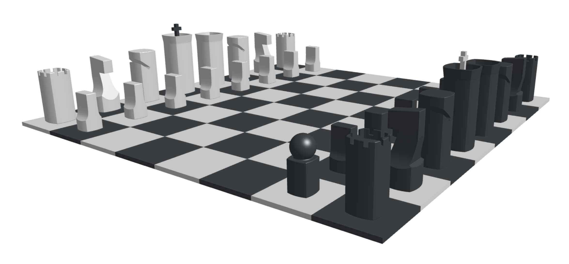 Minimalistic chess figure set