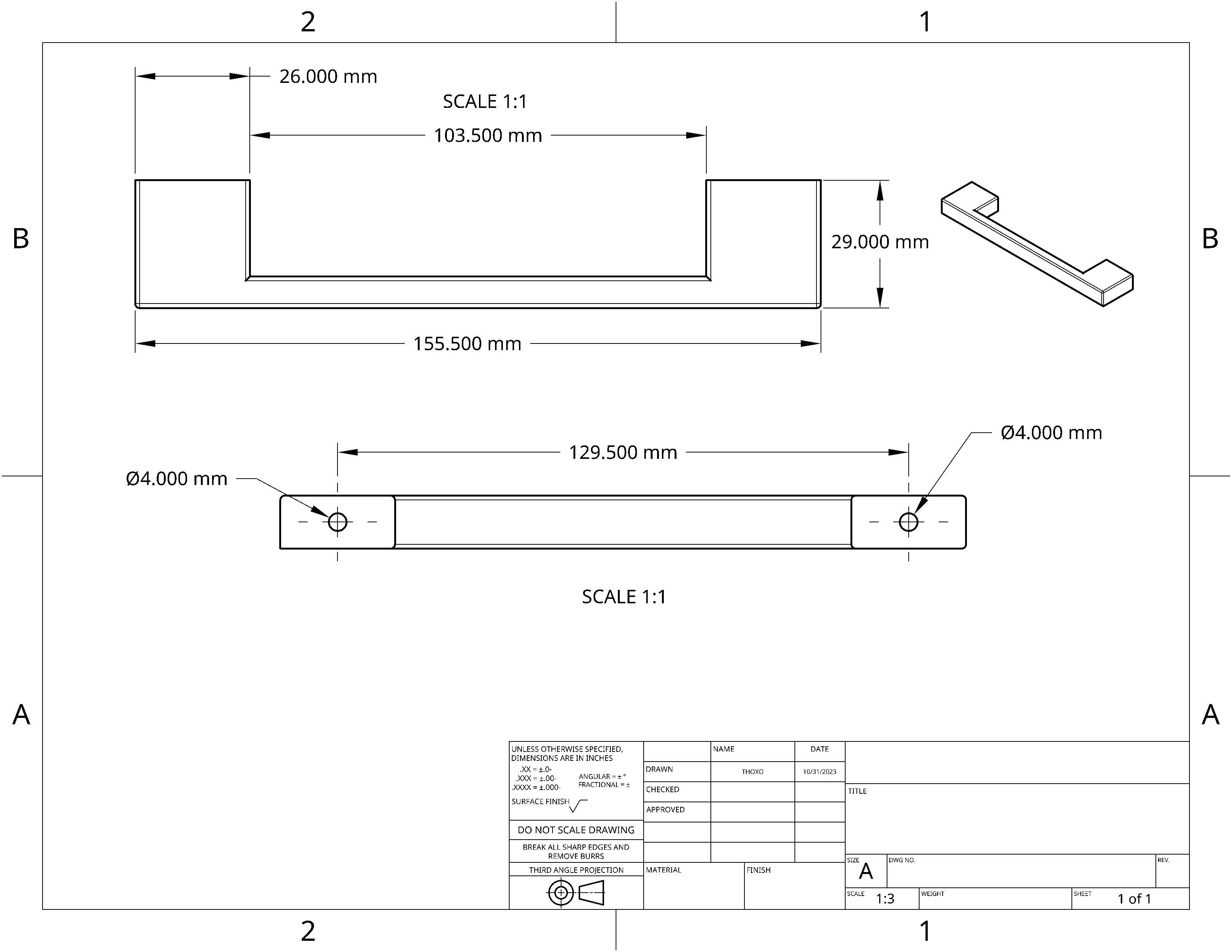 Schrankgriff 155.5mm / 129.5mm Lochabstand by Thoxo | Download free STL ...