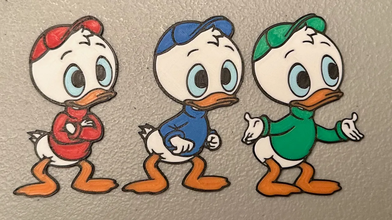 Multicolor Huey, Dewey and Louie Magnets by wotfan69