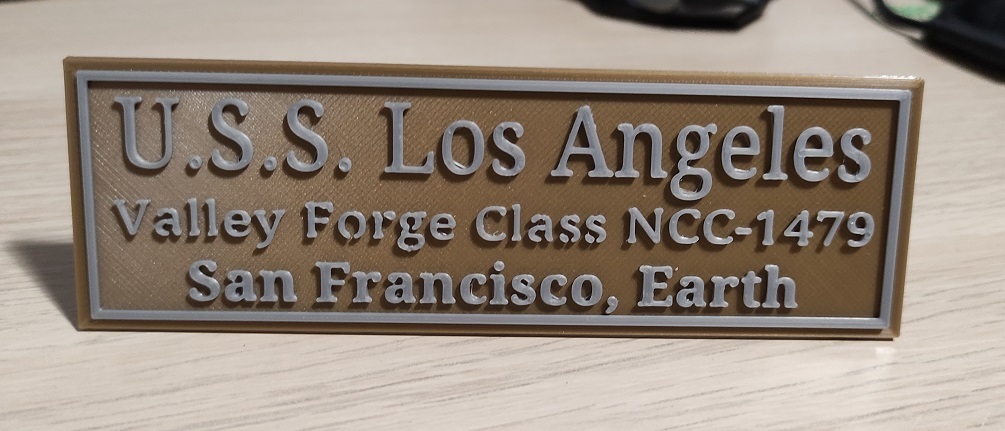 USS Los Angeles Star Trek Bridge Plaque